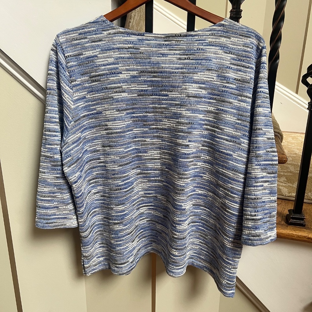 Aflred Dunner Women's Blue Striped Plus Size Pullover Sweater Women's size 2X - Picture 3 of 4